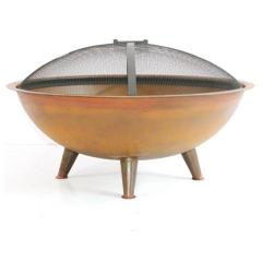 YOHO 33 inch  Corten steel Cauldron Fire Pit garden fire pit brazier for party  bbq fire pit outdoor natural rust finish