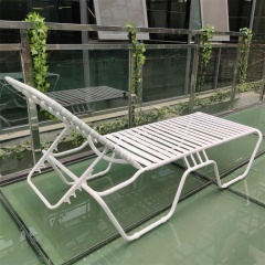 Yoho  Outdoor Garden Furniture Modern Outdoor Lounger Customized Beach Sunlounge Aluminum PVC Strap Sun Lounger