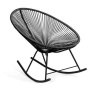Patio garden outdoor Rattan Rocking Chairs PE round Wicker Furniture steel chair