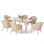 Modern patio all aluminum outdoor/garden/restaurant dining table sets 7pcs Fabric dining room sets