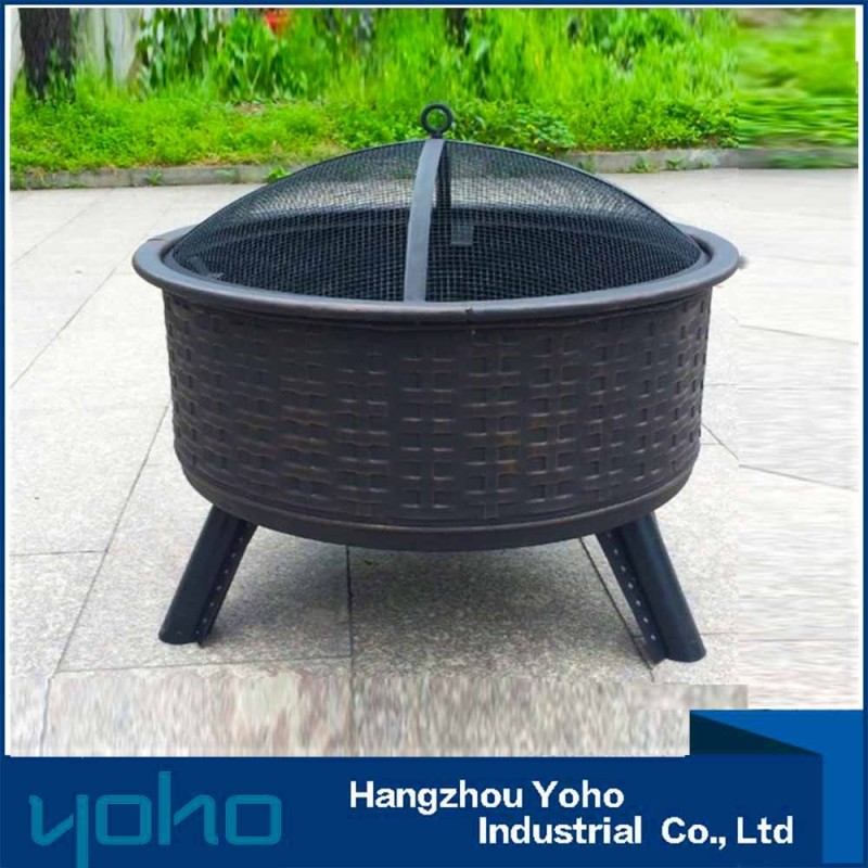 Outdoor Bowl Fireplace Stove Brazier and Backyard Garden Round Metal Fire Pit Metal, Tile Table Top 81/81/35 Cm 83/83/15 Cm 20GP