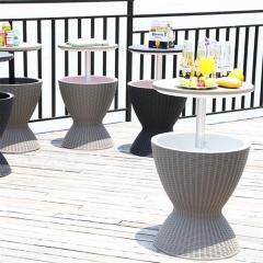 PP 3-in 1 cocktail table Ice Bucket Table Resin Ice Cooler Table