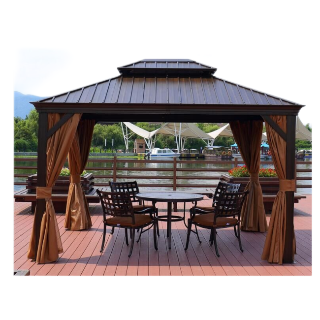 8 person tent High Quality square Solid roof gazebo outdoor tent party wedding Galvanized Metal roof garden outdoor furniture