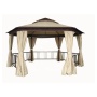 Outdoor patio garden metal hexagonal gazebo canopy with fence nettings side walls