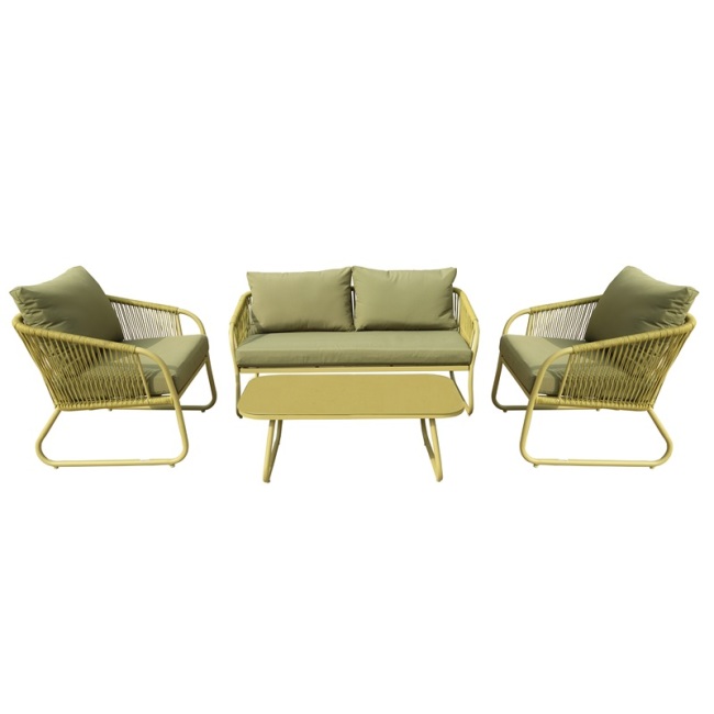 YOHO New arrival 4pcs MedernOutdoor sofa set Aluminum Frame Custom Garden Furniture cushioned Lounge Outdoor Couch Sofa Set