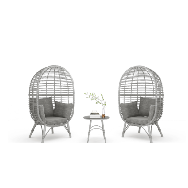 Outdoor Rattan Wicker Furniture Patio Egg Chair With Steel Hanging Egg Chair