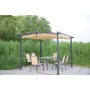 YOHO 13' x 10' 10' x 10'  arches arbours pergolas Europe Metal Outdoor Garden Gazebo with Canopy with Screened Curtain Black/Bro
