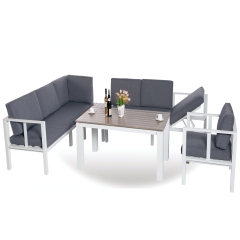 Yoho new design aluminum sofa set for garden  lounge sofa set fabric sofa set designs
