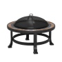 Yoho Slat Top Fire Pit Table Metal Backyard Patio Garden Outdoor Fire Pit