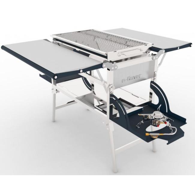 YOHO New product square stainless steel BBQ charcoal gas fuel use portable BBQ stove
