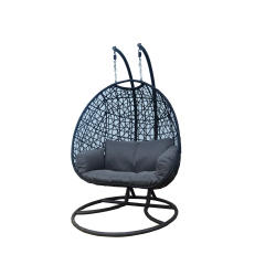 2 seater hanging egg chair rattan patio swing chair hanging swing chair with metal stand
