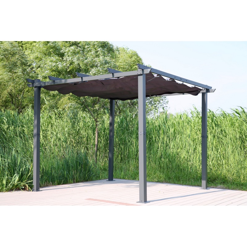 YOHO All Weather Outdoor Garden Gazebo Pergola Waterproof Opening Roof sunshade outdoor gazebo