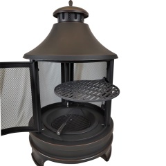 Outdoor black high-heat-resistant paint   with cast iron grills cooking fire pit
