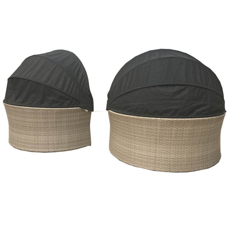 Hot sale Outdoor Garden Furniture Modern design light-grey resort Sun Bed Wicker Rattan Outdoor Double Daybed