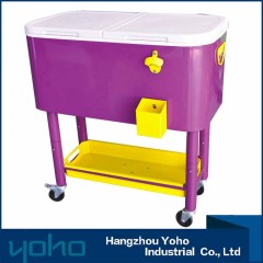 Stainless steel patio cooler cart ice cooler cooler box/Ice Drinks Bucket with wheels