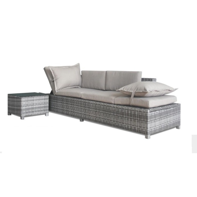 Outdoor All weather faux rattan sofa set Luxury Modern wricker rattan chair Patio benches with table
