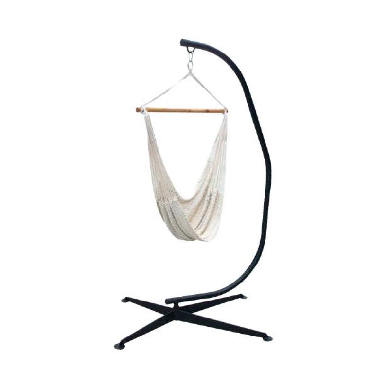 C Shape Steel  Hanging Hammock Woven Egg Chair Stand, Hammock Swing Chair Stand Outdoor