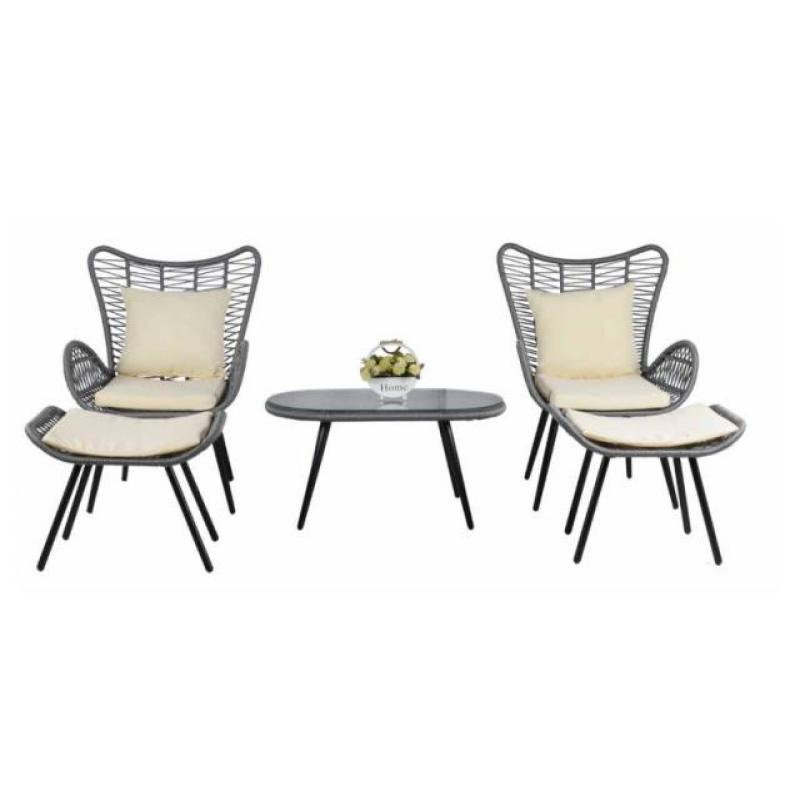 New Design hot sale Outdoor aluminum  garden  furniture  5 pcs polyester rope set