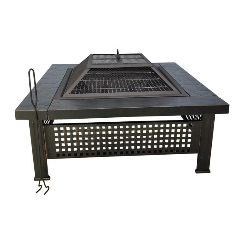 Hot Sale Garden Patio Camping Square Fire Pit BBQ Grill Outdoor Garden Firepit