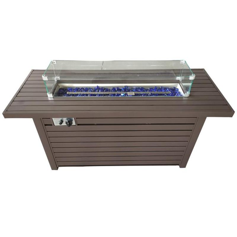 Wholesale ISO9001 CE outdoor gas table stainless gas fire pit square garden firepit table