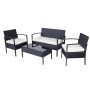 Outdoor seat plastic rattan sofa set cheap short delivery time sofa furniture