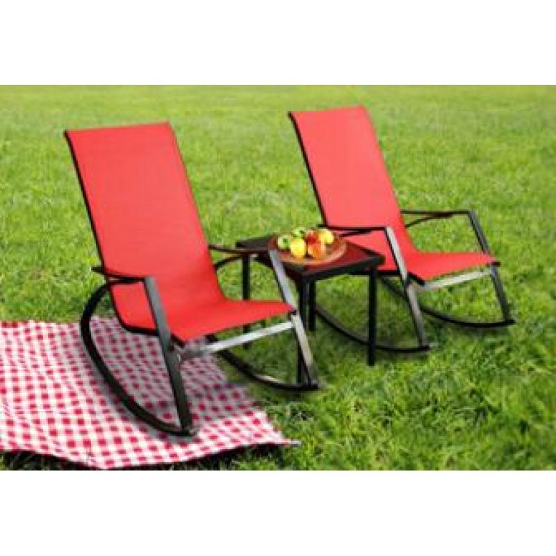 Outdoors 3PCS Folding Bistro Set, 2 folding Chair+ 1 Glass Square Table Chairs Set Bistro Garden Backyard Furniture Set
