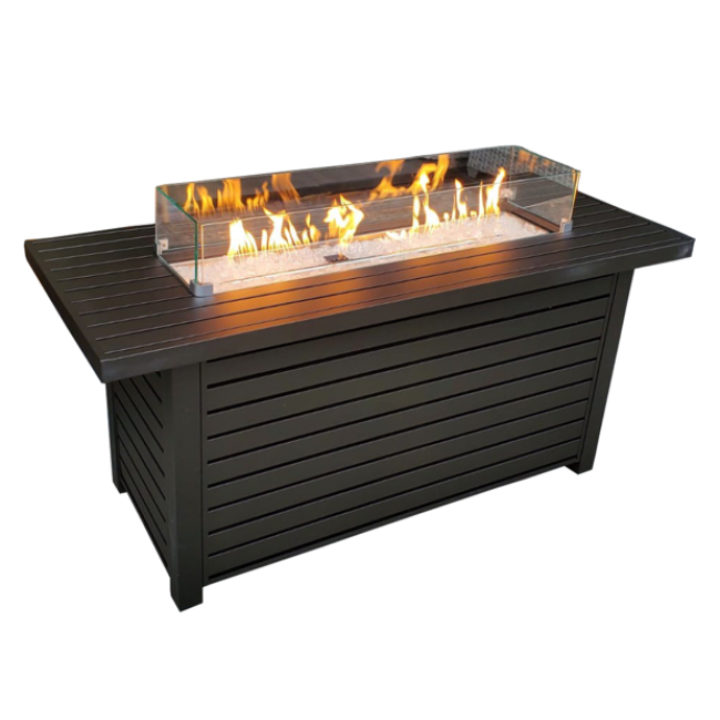 Yoho Wholesale China Backyard Garden Metal Fire Pits Fireplace Rectangle Outdoor BTU50000 Outdoor gas firepit table