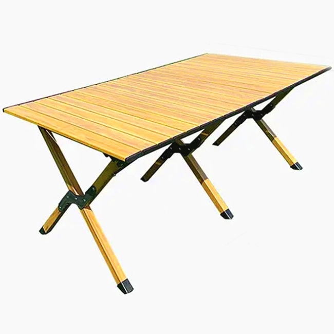 Outdoor  Garden Aluminum Folding Table Wood Folding Camping Table