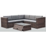 Wicker outdoor furniture geometric sense square shape rattan sofa set with storage ability L-shaped