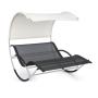 Garden relaxing double rocking Chair With Canopy modern style Safe Metal Rocking Lounger