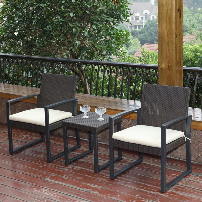 Outdoor PP metal Garden furniture bistro set table and chair set