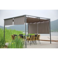 YOHO Outdoor All Weather Garden Pergola Gazebo Waterproof Pergola Opening Roof sunshade outdoor gazebo
