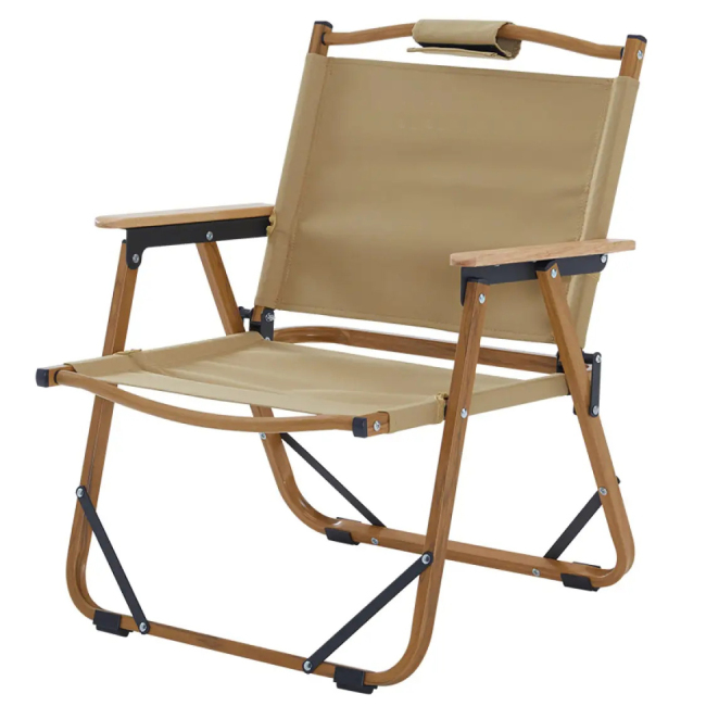 Outdoor Lightweight Aluminum Beach Wood Chair Folding Garden  Chair