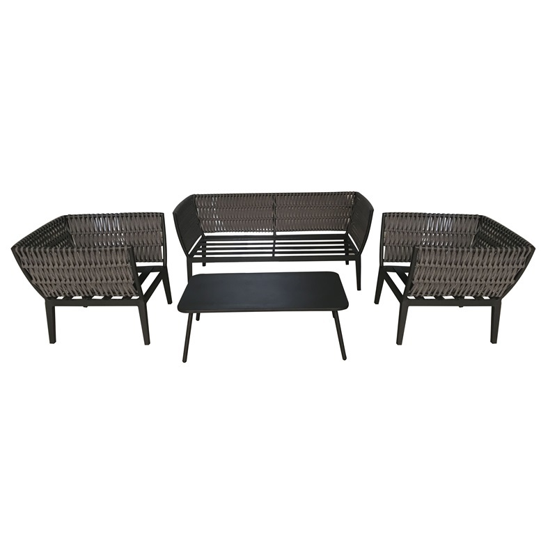 Yoho In Stock Large set wicker soft PE wicker rattan outdoor furniture 6 seater set Sectional sofa  set