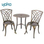 Cast aluminum 3pc Bistro Set Garden Yard Outdoor Furniture Cast Aluminum Patio Bistro Set  Round Table and Arm Chairs