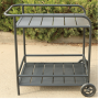 Outdoor Metal Trolley cart handled storage trolleys utility car Garden Patio Backyard  food layer trolleys with wheels
