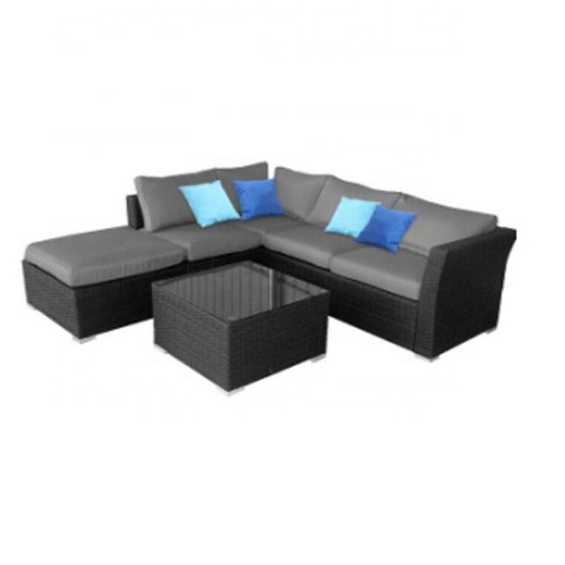 4pcs garden furniture plastic injection sofa set wick rattan sofa outdoor simple rattan Injection molding modern sofa couch