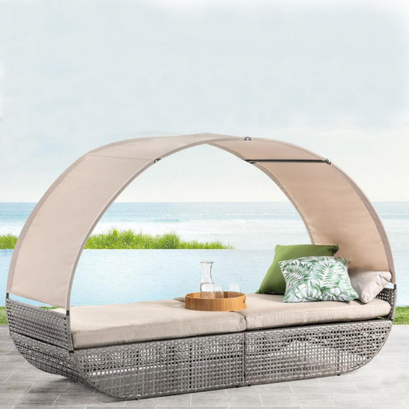 Aluminum Outdoor Beds With Cushion Patio Daybed With Canopy