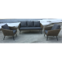 Outdoor Furniture Wicker Sofa Sets 3pc Alum Rope Sofa Set  Table Garden Set