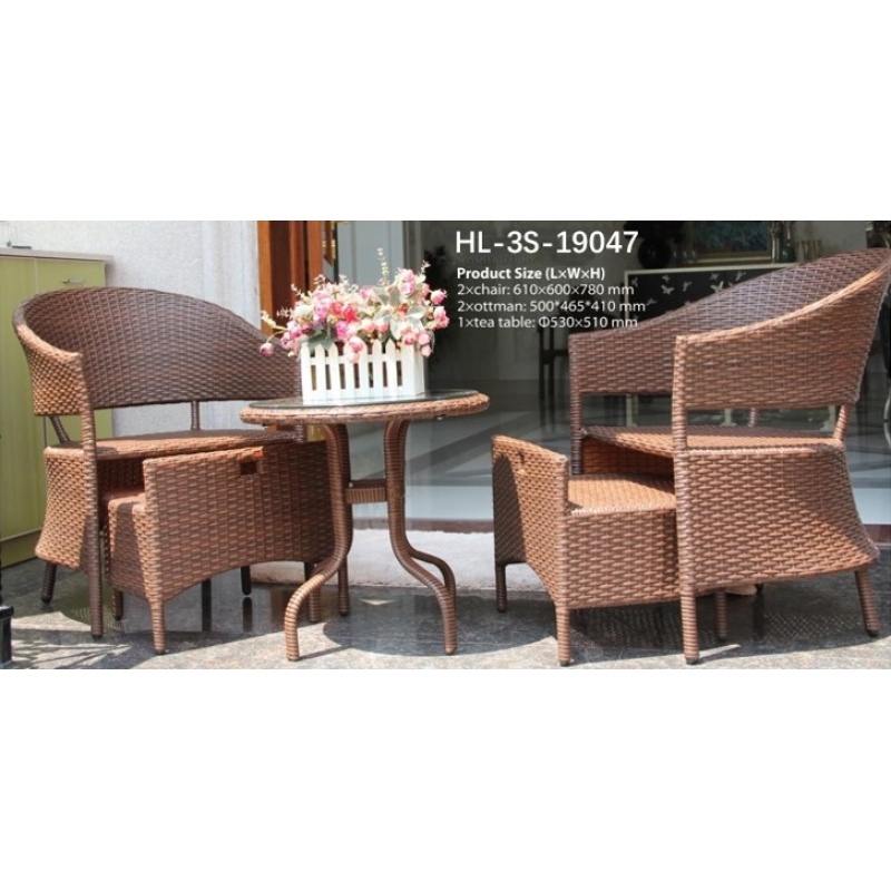 YOHO Outdoor Garden Balcony Patio single sofa chair  Wicker chair Set Bristo Rattan Garden chairs with table