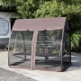 2022 New design Outdoor patio garden  steel swing bed with transparent net