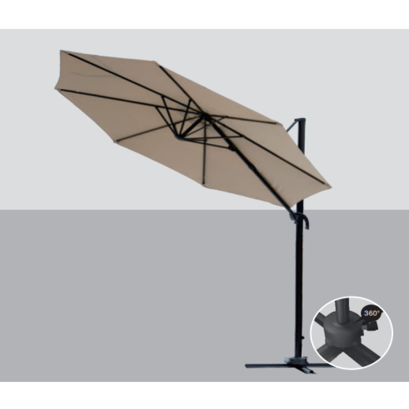 YOHO Outdoor garden patio event curtain hanging parasol banana type Patio umbrella with mosquito net
