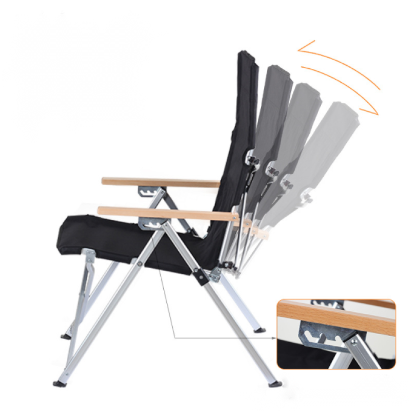 YOHO Customized 4-position Adjustable Camping Chair Fishing hiking aluminum Fishing camping folding chair  with back mesh