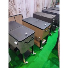 YOHO Hot Sale Outdoor Garden Hiking Camping cooler cart Beverage Tubs Cooler Lid beer/wine/drink Ice Bucket with big wheels