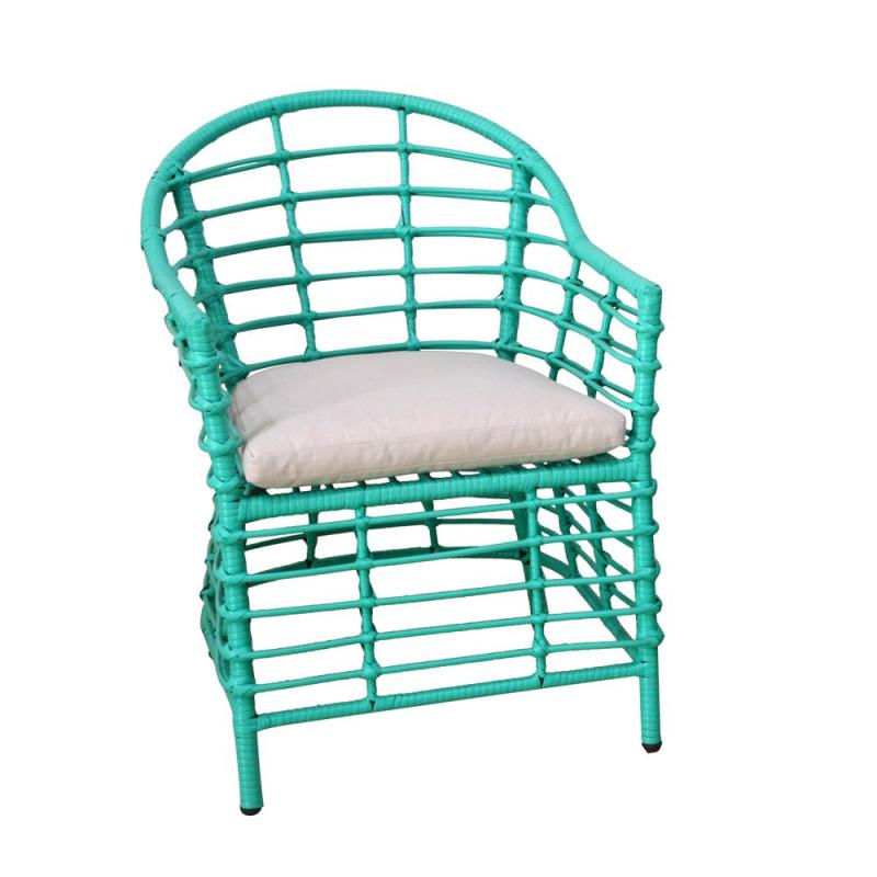 Patio Tea Table Chair Set Garden 3pc PE Wicker Round and Flat Rattan Bistro Set