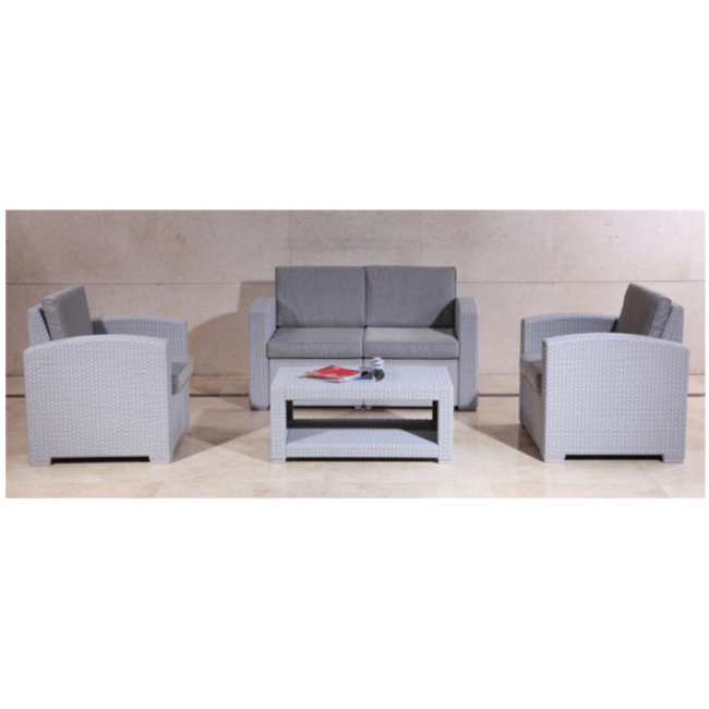 Full PP material sofa set 4pcs garden sofa set injection plastic sofa set