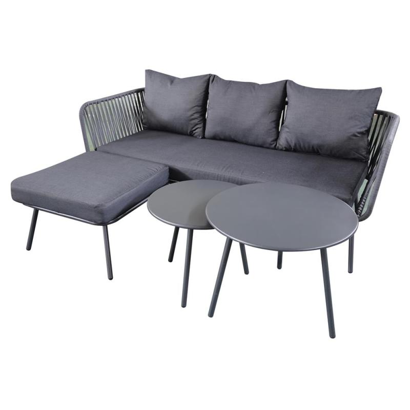 Yoho Hot Sale KD Aluminum Frame Plywood 4pc Sofa Set Outdoor furniture Garden Set L shape Garden Sofa Set Outdoor Furniture