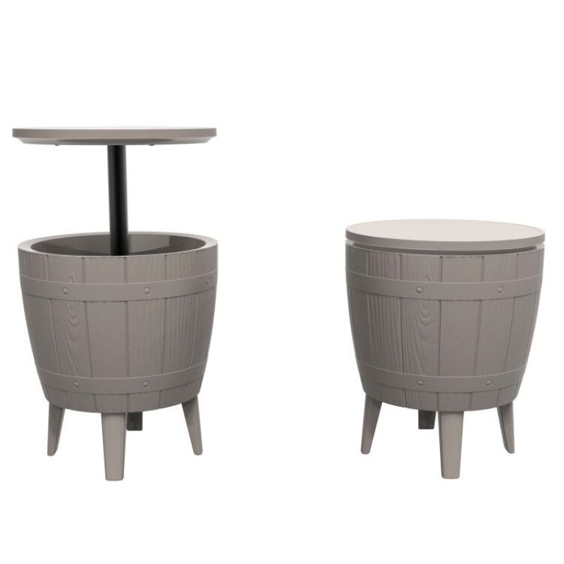 Waterproof  Plastic Ice Cooler Table Beach Outdoor Garden Patio Rattan Pattern Camping Ice Table Storage Plastic Beer Cooler