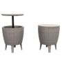 Waterproof  Plastic Ice Cooler Table Beach Outdoor Garden Patio Rattan Pattern Camping Ice Table Storage Plastic Beer Cooler