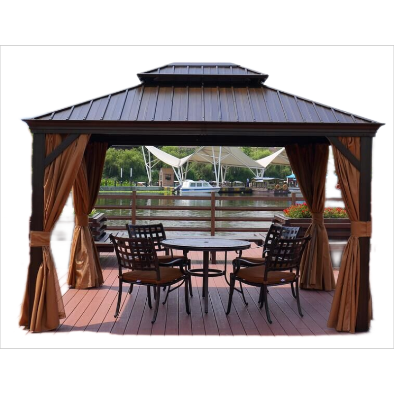 8 person tent High Quality square Solid roof gazebo outdoor tent party wedding Galvanized Metal roof garden outdoor furniture